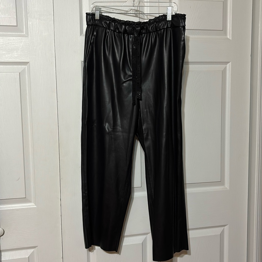 DKNY Butter Faux Leather Drawstring Pants